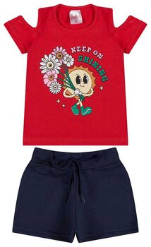 CONJUNTO BLUSA COTTON E SHORT MOLETINHO